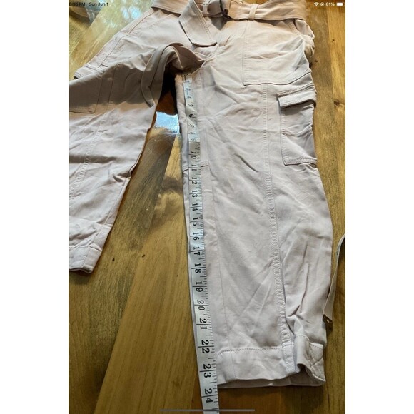 Banana Republic Womans 4P Slim Refined Stretch Cropped Cargo Pant Light Pink - Picture 8 of 9